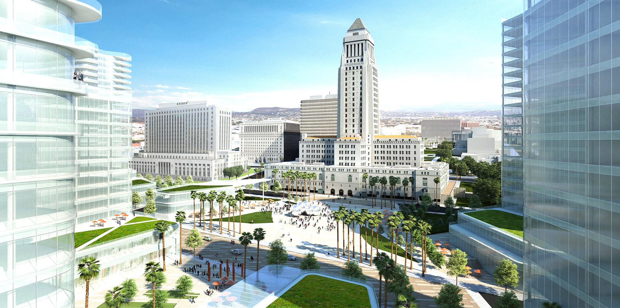 Los Angeles civic center master plan plaza