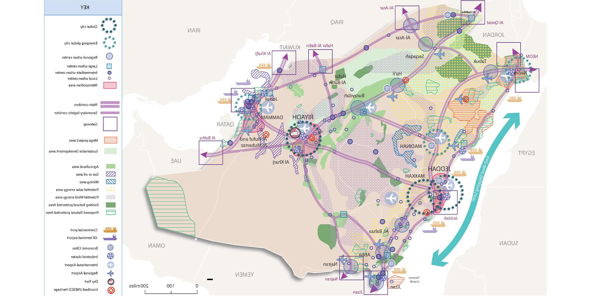 Map showing Saudi Arabia Spatial Strategy. For full text, download project PDF below.